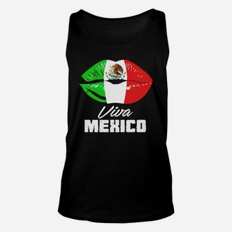 Mexican Flag Lips Viva Mexico Unisex Tank Top - Seseable