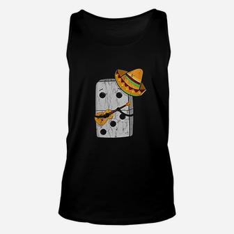 Mexican Train Dominoes Funny With Guitar And Sombrero Unisex Tank Top - Seseable