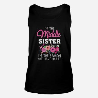Middle Sister Rule Sisters Matching Funny Middle Child Unisex Tank Top - Seseable