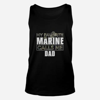 Military My Favorite Marine Calls Me Dad Unisex Tank Top - Seseable