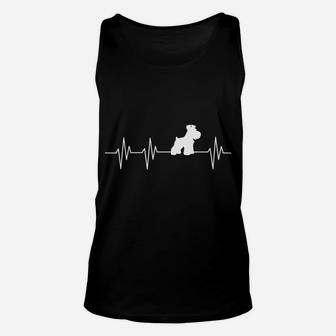 Miniature Schnauzer Heartbeat Funny For Dog Lovers Unisex Tank Top - Seseable