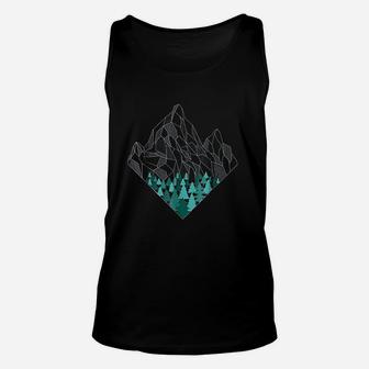 Minimal Mountains Geometry Outdoor Hiking Nature Unisex Tank Top - Seseable