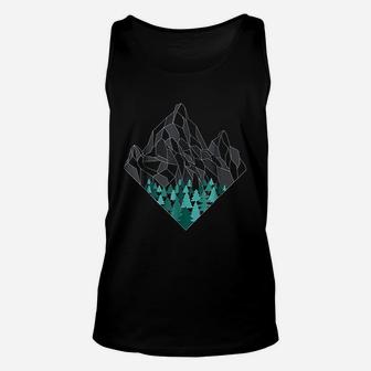 Minimal Mountains Geometry Outdoor Hiking Nature Unisex Tank Top - Seseable