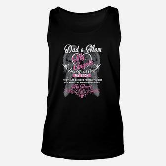 Mom And Dad In Heaven Forever My Angels Memorial Of Parents Unisex Tank Top - Seseable