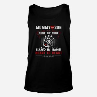 Mommy And Son Side By Side Hand In Hand Heart To Heart Unisex Tank Top - Seseable