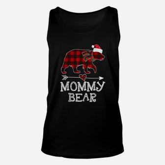 Mommy Bear Christmas Pajama Red Plaid Buffalo Family Gifts Unisex Tank Top - Seseable