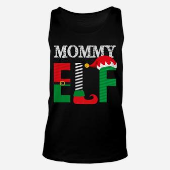 Mommy Elf Christmas Pajamas Matching Family Photo Idea Unisex Tank Top - Seseable