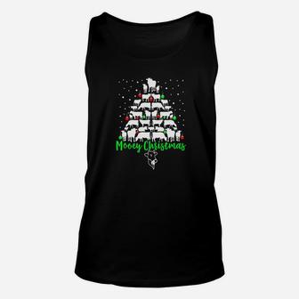 Mooey Christmas Cow Christmas Tree For Cow Lovers Unisex Tank Top - Seseable
