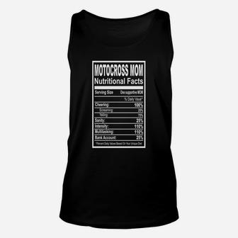 Motocross Mom Nutritional Facts Mothers Day Gift Unisex Tank Top - Seseable