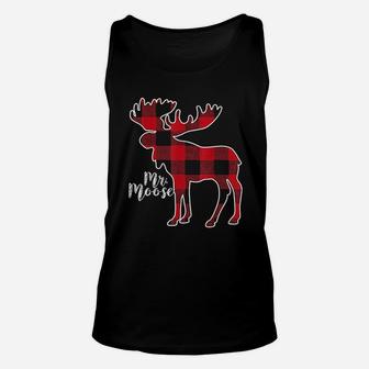Mr Moose Red Plaid Buffalo Matching Family Unisex Tank Top - Seseable