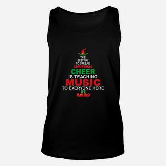 Music Teacher Christmas Elf Cheer Unisex Tank Top - Seseable