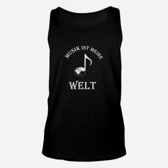 Musik Ist Meine Welt Schwarzes Unisex TankTop, Kopfhörer Motiv Design - Seseable