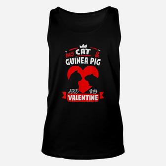 My Cat And Guinea Pig Are My Valentine Happy Valentines Day Unisex Tank Top - Seseable