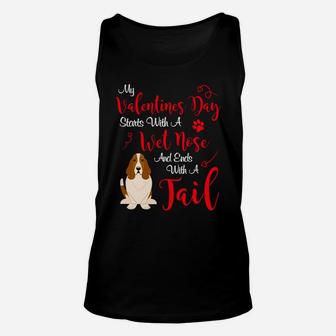 My Dog Is My Valentines Day Basset Hound Unisex Tank Top - Seseable