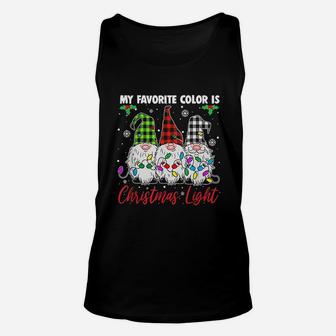 My Favorite Color Is Christmas Light Gnome Unisex Tank Top - Seseable