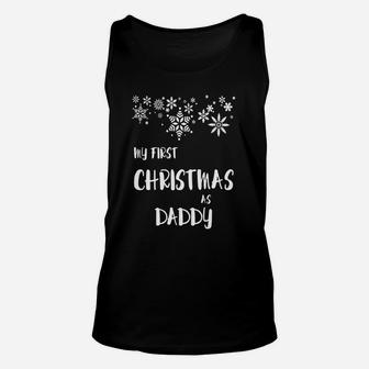 My First Christmas As Daddy T-shirt Medium Unisex Tank Top - Seseable