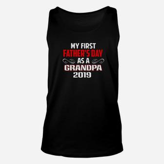My First Fathers Day As A Grandpa 2019 Fathers Day Gift Premium Unisex Tank Top - Seseable