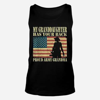 My Granddaughter Has Your Back Proud Army Grandma Gifts Unisex Tank Top - Seseable