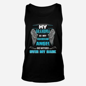 My Grandma Is Guardian She Watches Over My Back Unisex Tank Top - Seseable