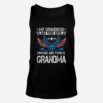 My Grandson Has Your Back Proud Air Force Grandma Unisex Tank Top - Seseable