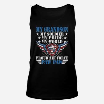 My Grandson Is A Soldier Airman Proud Air Force Paw Paw Gift Unisex Tank Top - Seseable