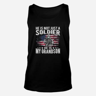 My Grandson Is A Soldier Patriotic Proud Army Grandparent Unisex Tank Top - Seseable