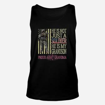 My Grandson Is A Soldier Proud Army Grandma Unisex Tank Top - Seseable