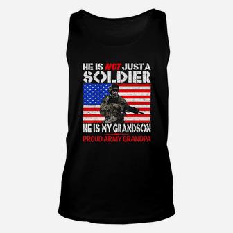 My Grandson Is A Soldier Proud Army Grandpa Military Family Unisex Tank Top - Seseable
