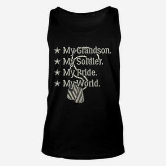 My Grandson My Soldier Hero Proud Military Grandparent Gift Unisex Tank Top - Seseable