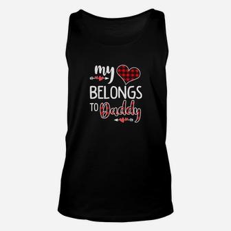 My Heart Belongs To Daddy Heart Valentines Day Gift Boy Girl Unisex Tank Top - Seseable