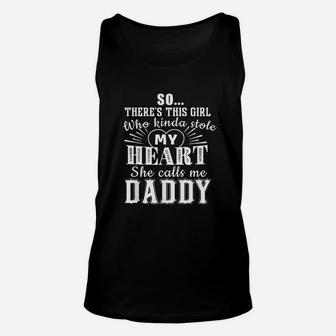 My Heart She Calls Me Daddy, best christmas gifts for dad Unisex Tank Top - Seseable