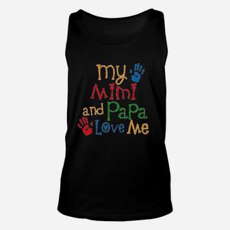 My Mimi And Papa Love Me, best christmas gifts for dad Unisex Tank Top - Seseable