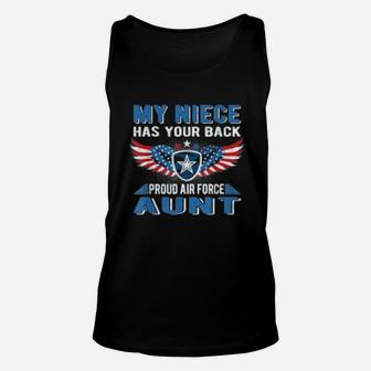 My Niece Has Your Back Proud Air Force Aunt Unisex Tank Top - Seseable