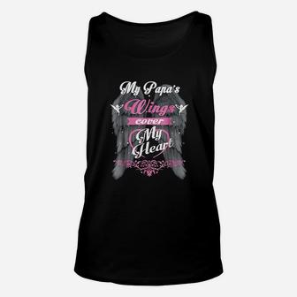 My Papas Wings Cover My Heart, best christmas gifts for dad Unisex Tank Top - Seseable