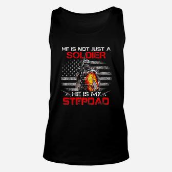 My Stepdad Is A Soldier Proud Army Stepson Stepdaughter Unisex Tank Top - Seseable