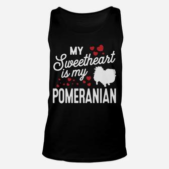 My Sweetheart Is My Pomeranian Valentine Dog Unisex Tank Top - Seseable
