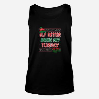 My Turkey Funny Ugly Sweater Christmas Gift Elf Unisex Tank Top - Seseable