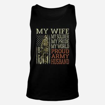 My Wife My Soldier Hero Proud Army Husband Military Spouse Unisex Tank Top - Seseable