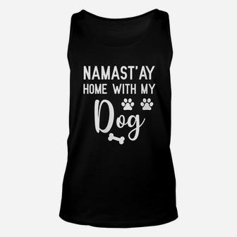 Namastay Home With My Dog Paw Print Unisex Tank Top - Seseable