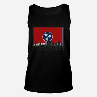 Nashville Tennessee Skyline Flag Unisex Tank Top - Seseable