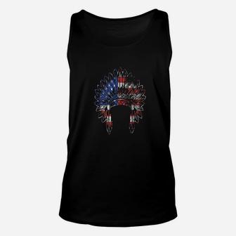 Native American Feather Headdress Usa America Indian Chief Unisex Tank Top - Seseable