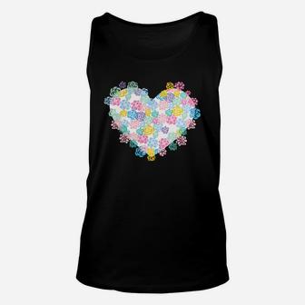 Neon Shirts - Flower Hearts Shirts Unisex Tank Top - Seseable