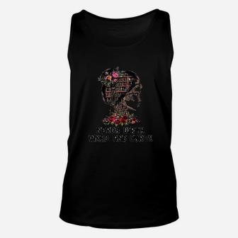 Nerdy Dirty Inked And Curvy Tattoo Girl Book Lovers Unisex Tank Top | Seseable UK