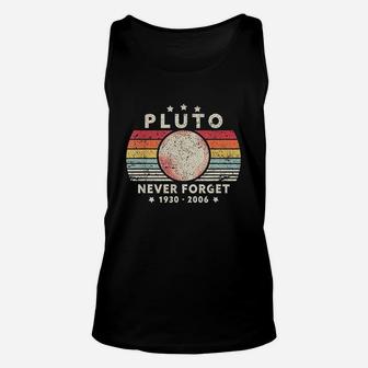 Never Forget Pluto Retro Style Funny Space Science Unisex Tank Top - Seseable