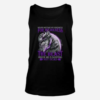 Never Mistake My Kindness For Weakness Wolf Unisex Tank Top - Seseable