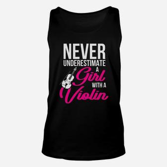 Never Underestimate A Girl With A Violin Gift Unisex Tank Top - Seseable