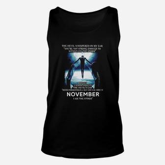 Never Underestimate A Man Who Was Born In November I'm The Storm Unisex Tank Top - Seseable