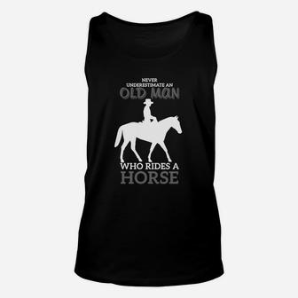 Never Underestimate An Old Man Who Rides A Horse Unisex Tank Top - Seseable