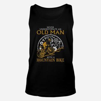 Never Underestimate An Old Man With A Mountain Bike T-shirt Unisex Tank Top - Seseable