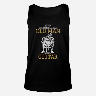 Never Underestimate Old Man With Guitar Degree Unisex Tank Top - Seseable